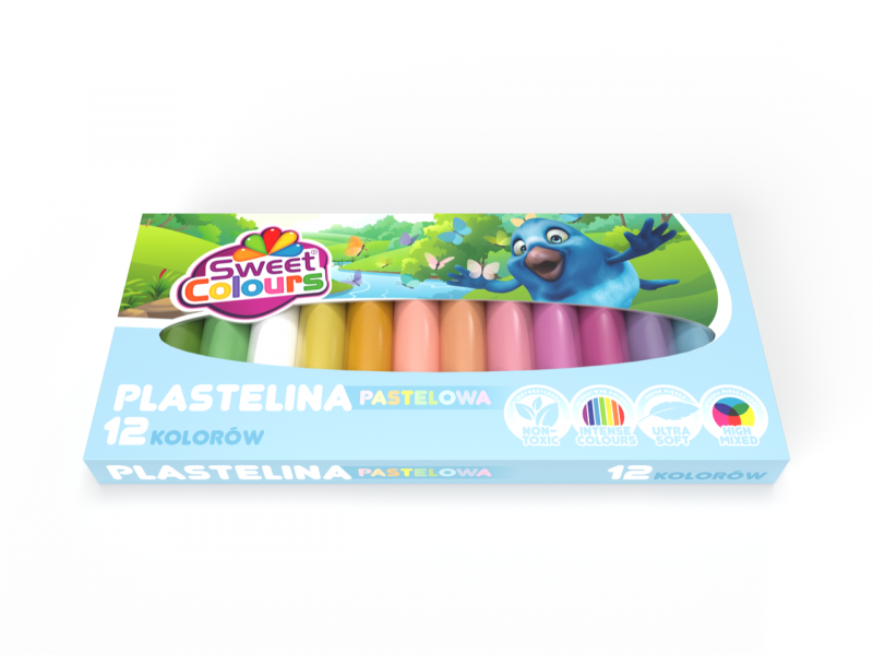 PLASTELINA 12 KOL. PASTELOWA KOMAPLAST