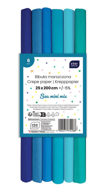 BIBUŁA MARSZCZONA MIX MINI 6 SEA