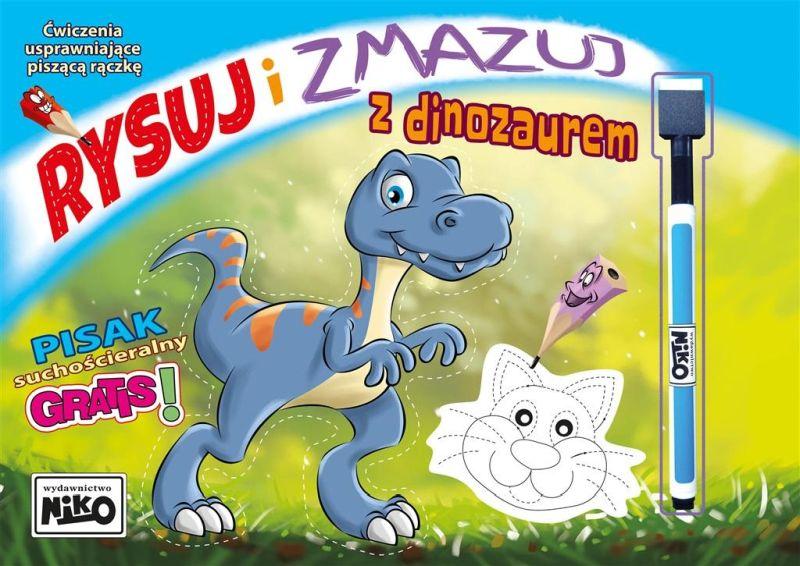 KSIĄŻECZKA RYSUJ I ZMAZUJ Z DINOZAUREM