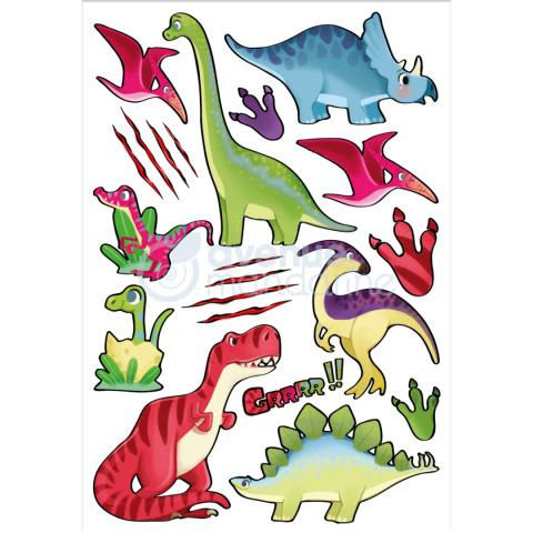 TATUAŻE NA PRZEDMIOT ZMYWALNE DINOZAURY