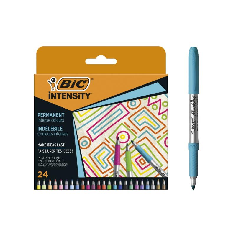 MARKERY BIC INTENSITY PERMANENT INTENSE+PASTEL+METALLIC 24 KOLORY
