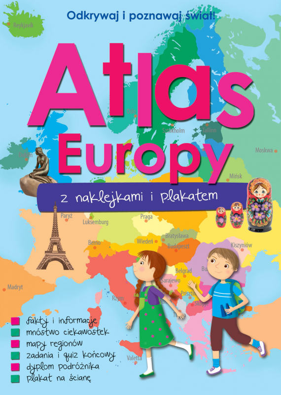 ATLAS EUROPY Z NAKLEJKAMI I PLAKATEM