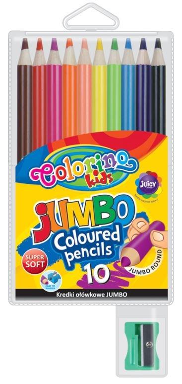 KREDKI OŁÓWKOWE 10 COLORINO JUMBO+TEMP KIDS