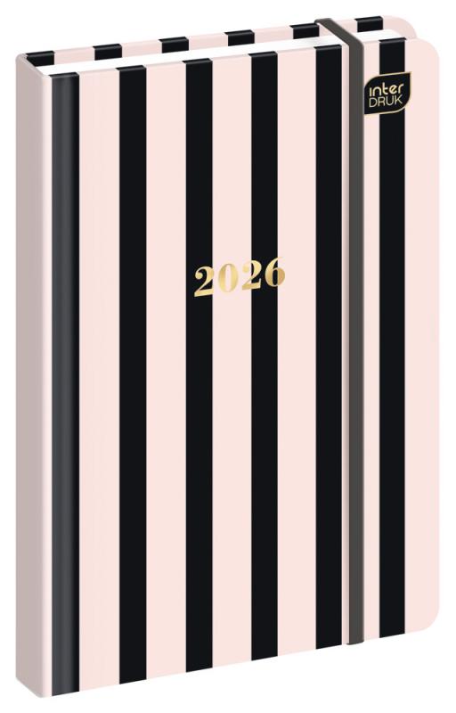 KALENDARZ KSIĄŻKOWY.A6 192 METALL.STRIPES 2026