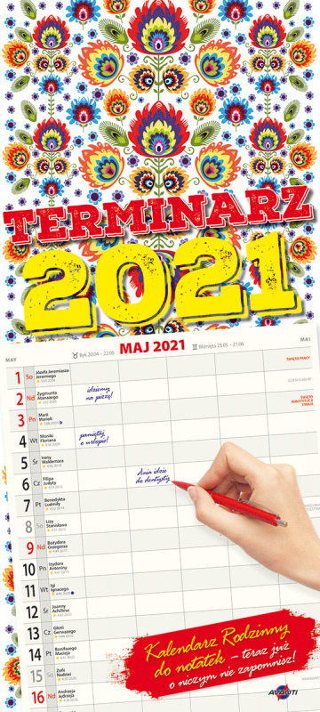 KALENDARZ PASKOWY DUŻY TERMINARZ 2027