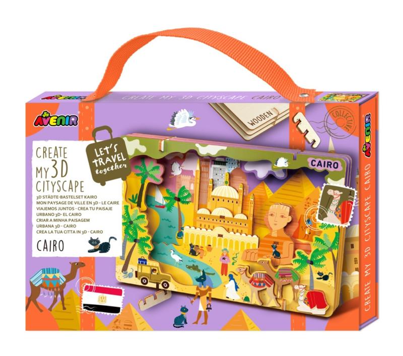 STWÓRZ PEJZAŻ MIEJSKI KAIR PUZZLE DREWNIANE 3D