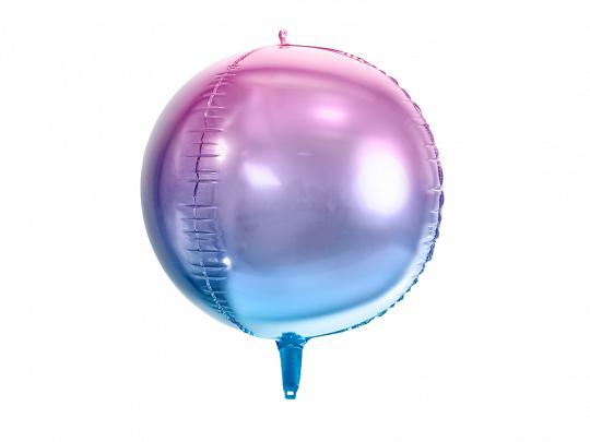 BALON FOLIOWY KULA OMBRE FIOL-NIEBIESKI 35CM