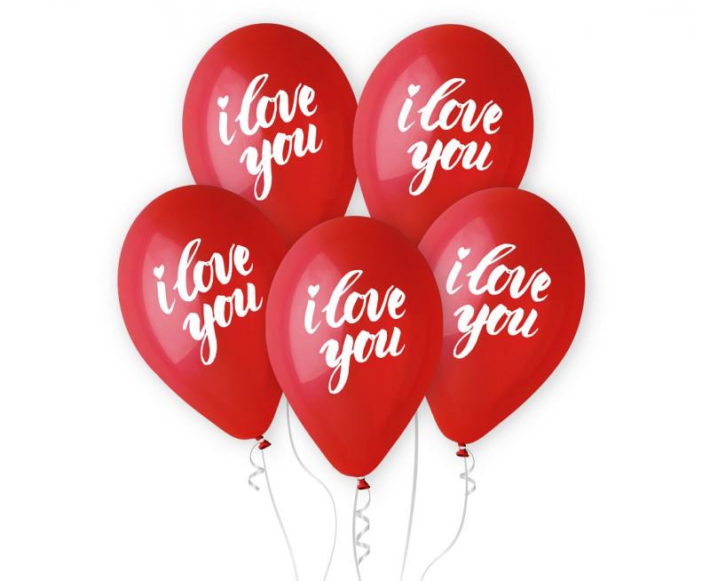 BALONY PREMIUM HEL I LOVE YOU BIAŁY NAPIS 13' A'5