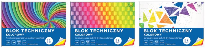 BLOK TECHNICZNY A4/10 KOLOROWY 160G INTERDRUK