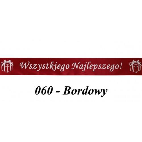 WSTĄŻKA SATYNOWA WSZYSTKIEGO NAJ 38MM/10 BORDOWA