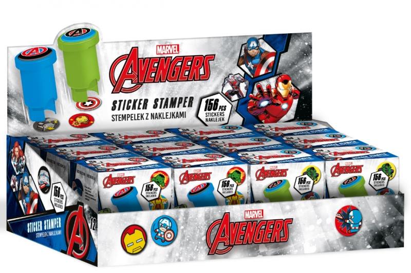 STEMPEL Z NAKLEJKAMI - MIX 2 WZORÓW, DISNEY AVENGERS