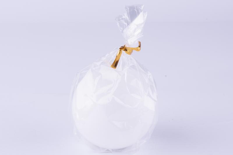 ŚWIECA MATOWA KULA BIAŁA 6CM
