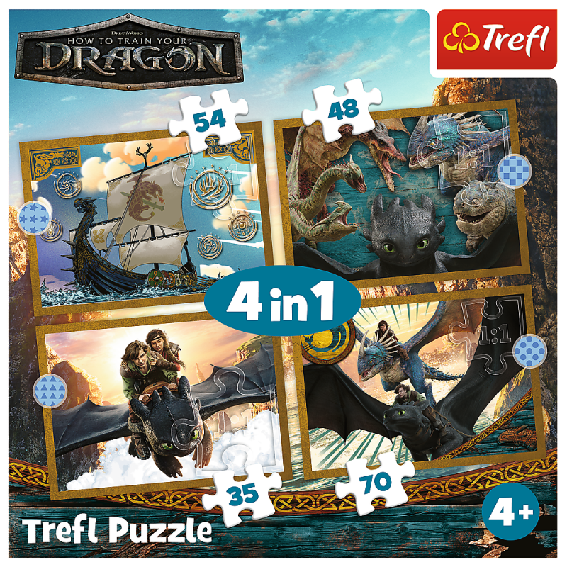 PUZZLE 4W1 TREFL SMOCZE DNI