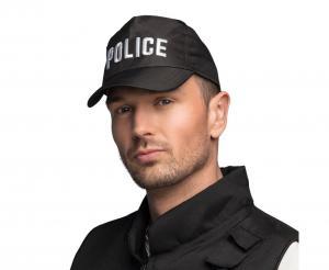 CZAPKA Z DASZKIEM POLICJA CZARNA