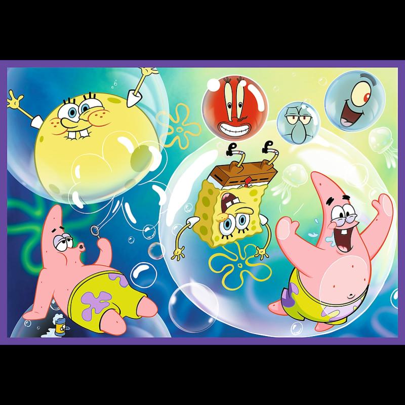 PUZZLE 4X250 TREFL SZALONY ŚWIAT SPONGE BOBA