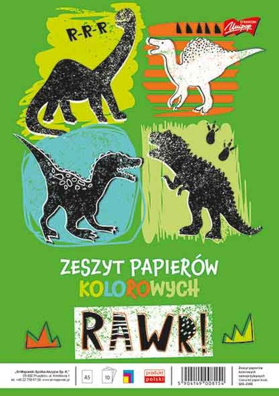 ZESZYT PAPIERÓW KOLOROWYCH A5 MAJEWSKI 10K