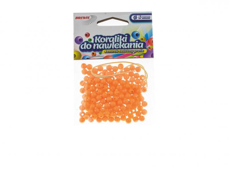 KORALIKI DO NAWLEKANIA 6MM POMARAŃCZOWE BREWIS