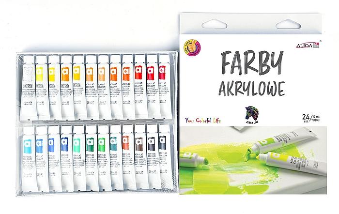 FARBY AKRYLOWE 24X12ML MIX ALIGA