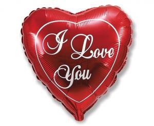BALON FOLIOWY 18 I LOVE YOU -RED