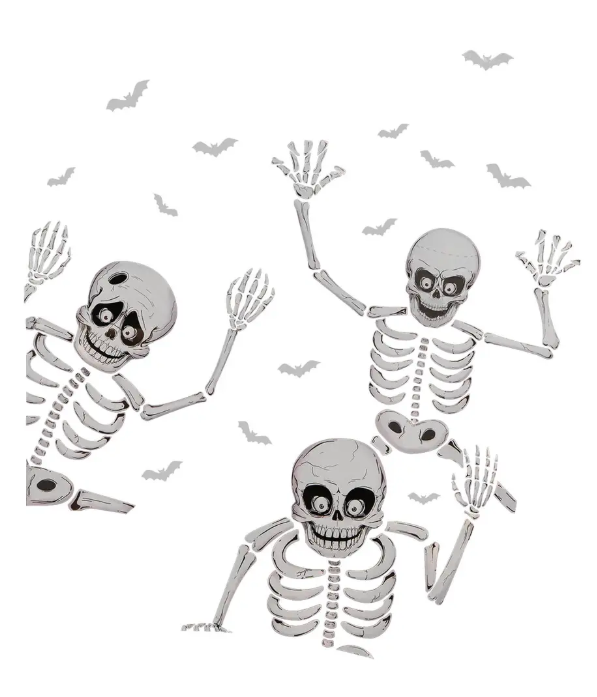 DEKORACJA ELEKTROSTATYCZNA OKNA XLSZKIELETY HALLOWEEN