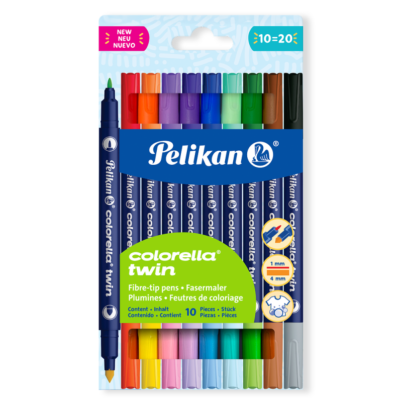 FLAMASTRY 10 PELIKAN COLORELLA TWIN