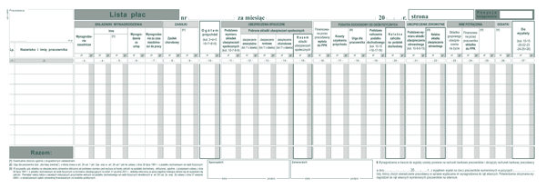 DRUK M LISTA WYNAGRODZEŃ 1/2 A3 NOWY