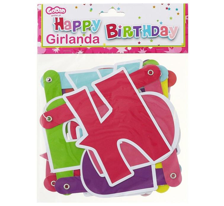 GIRLANDA HAPPY BIRTHDAY RÓŻOWE 1,8 m