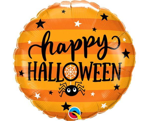 BALON FOLIOWY 18' QL RND HALLOWEEN SPIDER&STARS BANER