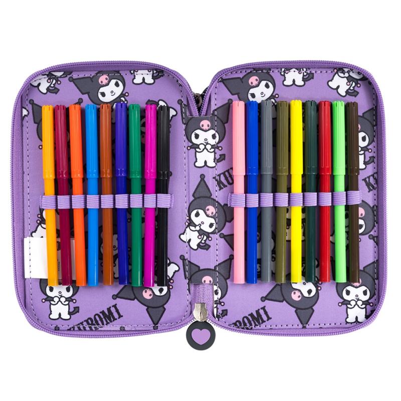 PIÓRNIK POTRÓJNY Z WYPOSAŻENIEM KUROMI VIOLET