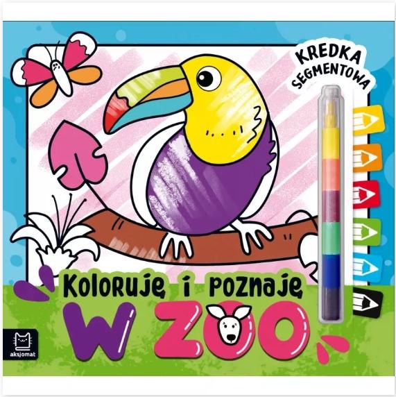 KSIĄŻECZKA KOLORUJĘ I POZNAJĘ.W ZOO.KREDKA SEGMENTOWA