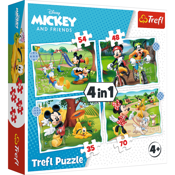 PUZZLE 4W1 TREFL FAJNY DZIEŃ MICKIEGO