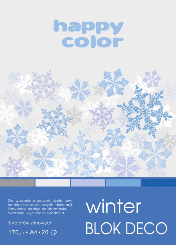 BLOK DECO A4/20 WINTER-CRISTAL 170G 5KOL. HAPPY COLOR