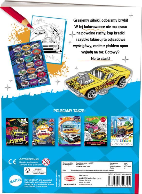 KSIĄŻECZKA MATTEL HOT WHEELS.SZYBKOŚĆ,MOC,BŁYSK