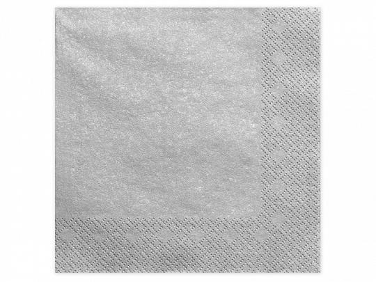 SERWETKI 40X40 SREBRNE