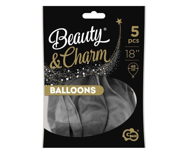 BALONY BEAUTY&CHARM PLATYNOWE GRAFITOWE 18' A'5