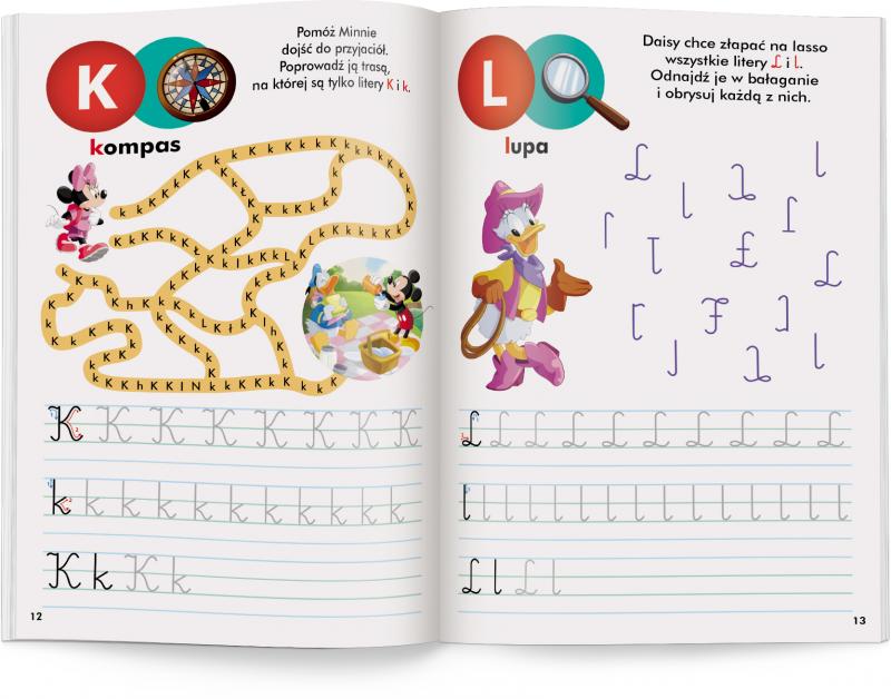 KSIĄŻECZKA DISNEY UCZY MINNIE. ĆWICZENIA Z NAK LITERY BANER