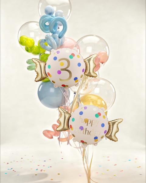 BALON FOLIOWY CUKIEREK 3 61X37CM MIX