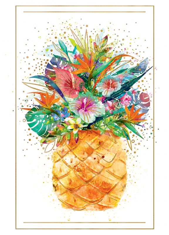 KARNET MINI B8 ANANAS Z KWIATAMI
