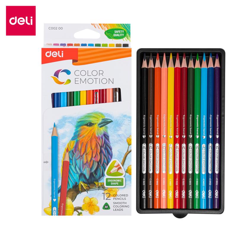 KREDKI 12 OŁÓWKOWE TRÓJKĄTNE COLOR EMOTION DELI