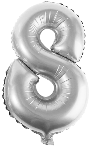 BALONY FOLIOWE CYFERKI SREBRNE 86CM