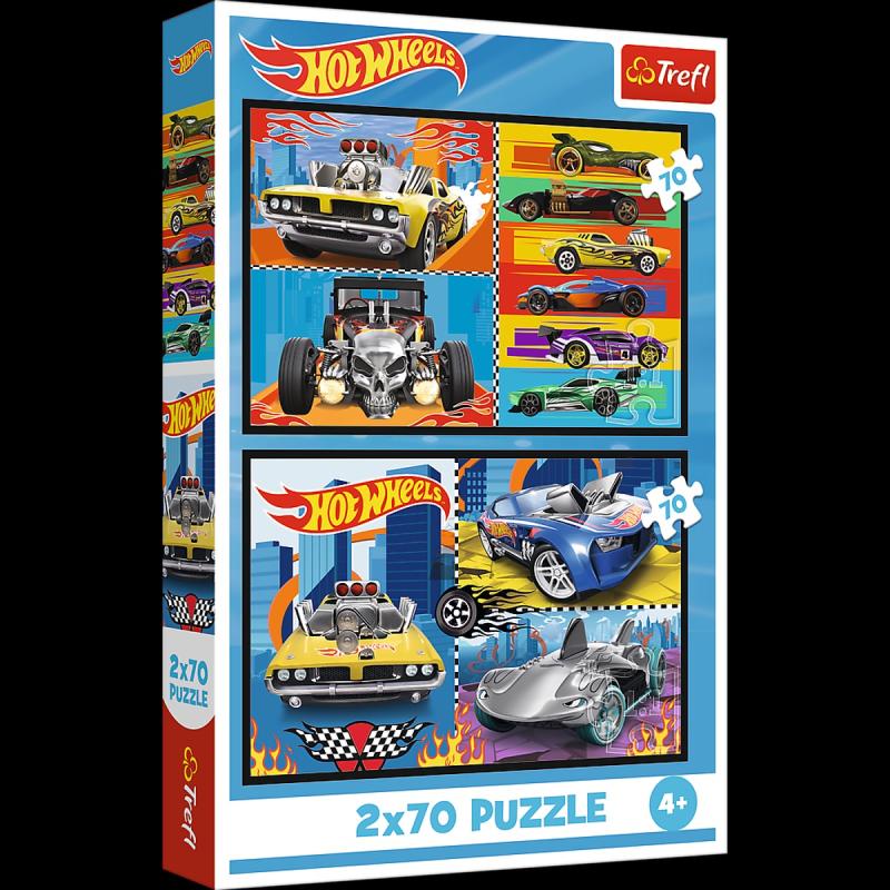 PUZZLE 2X70 TREFL SAMOCHODZIKI-HOT WHEELS