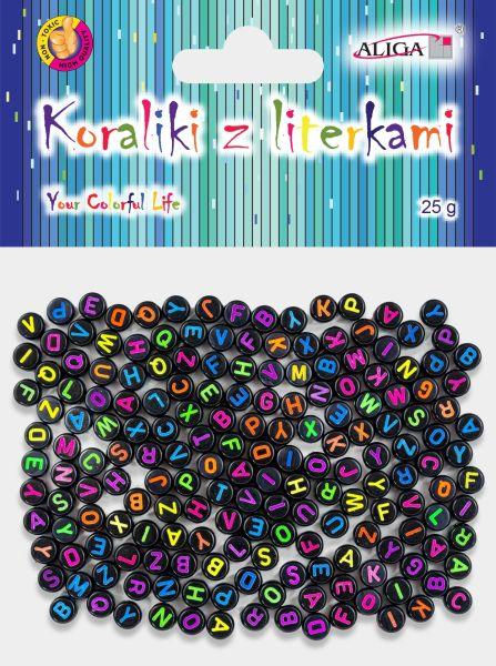 KORALIKI PJA-0323 PLASTIKOWE Z LITERKAMI 7X4MM 25G