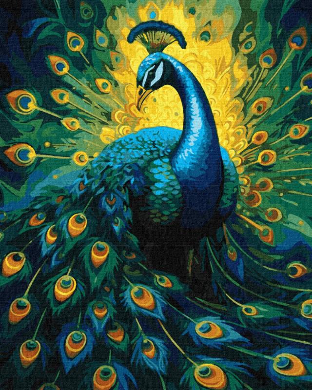 ZESTAW DO MALOWANIA PO NUMERACH ELEGANCKI PAW 40X50CM