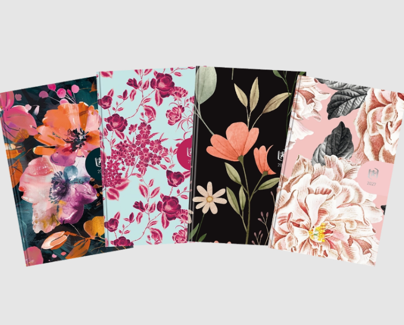 KALENDARZ OXFORD A6 FLOWERS TYGODNIOWY 2027 MIX