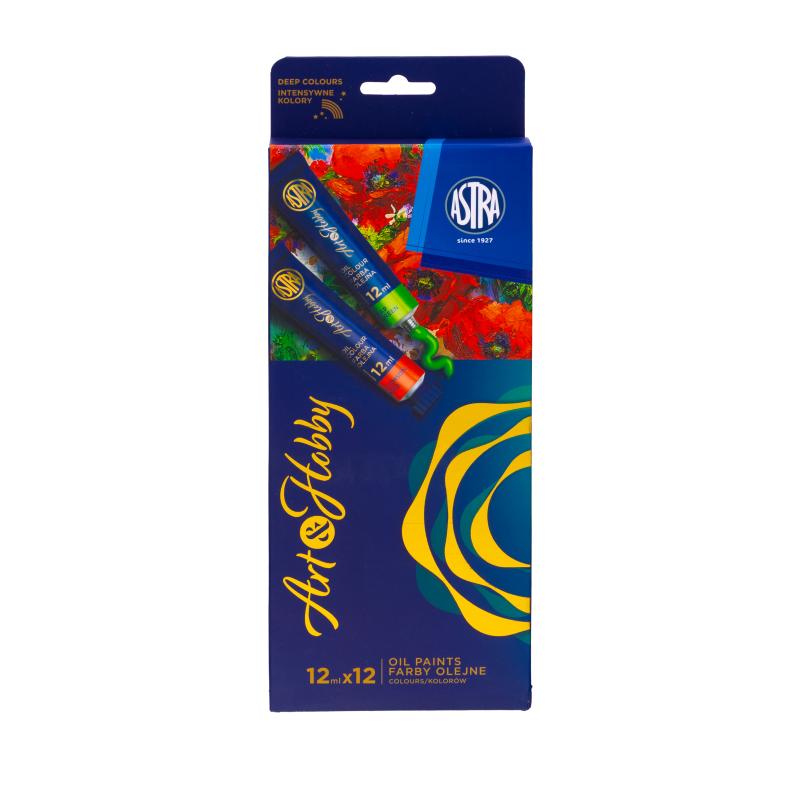 ZESTAW FARB OLEJNYCH ASTRA ART&HOBBY 12 kol x12 ml