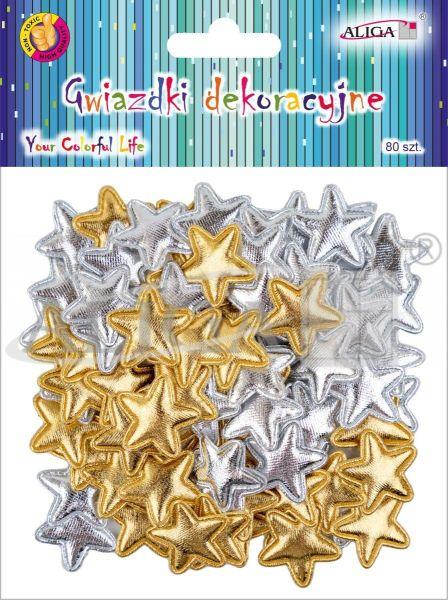 GWIAZDKI DEKORACYJNE GW-8282 ZŁOTE I SREBRNE 2,5CM A/80 #ŚWIĘTA