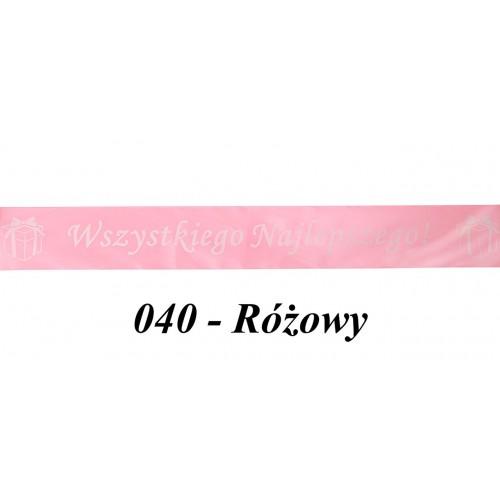 WSTĄŻKA SATYNA WSZYSTKIEGO NAJ 38MM/10 RÓŻ