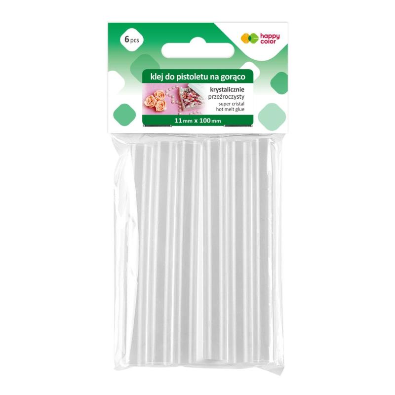 KLEJ DO PISTOLETU NA GORĄCO KRYSTALICZNIE PRZEZROCZYSTY 11MMX100MM A/6 BLISTER GDD