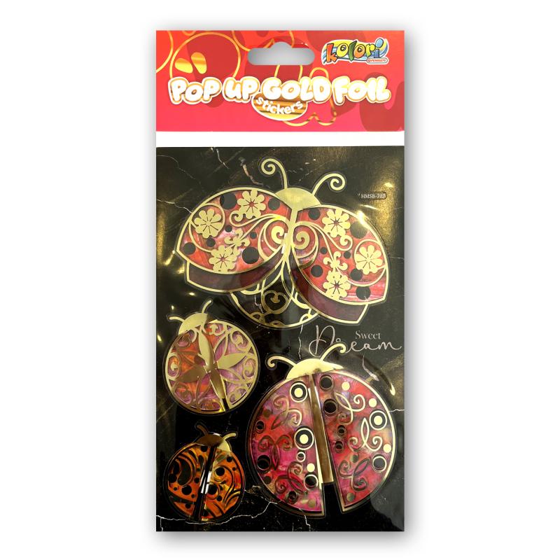 NAKLEJKI GOLD FOIL HMBS-707 LADYBUGS PENMATE KOLORI