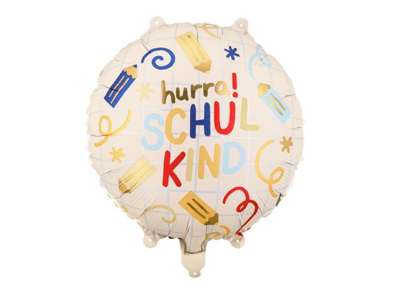 BALON FOLIOWY PASTYLKA HURRA SCHULKIND 35X35CM KREMOWY